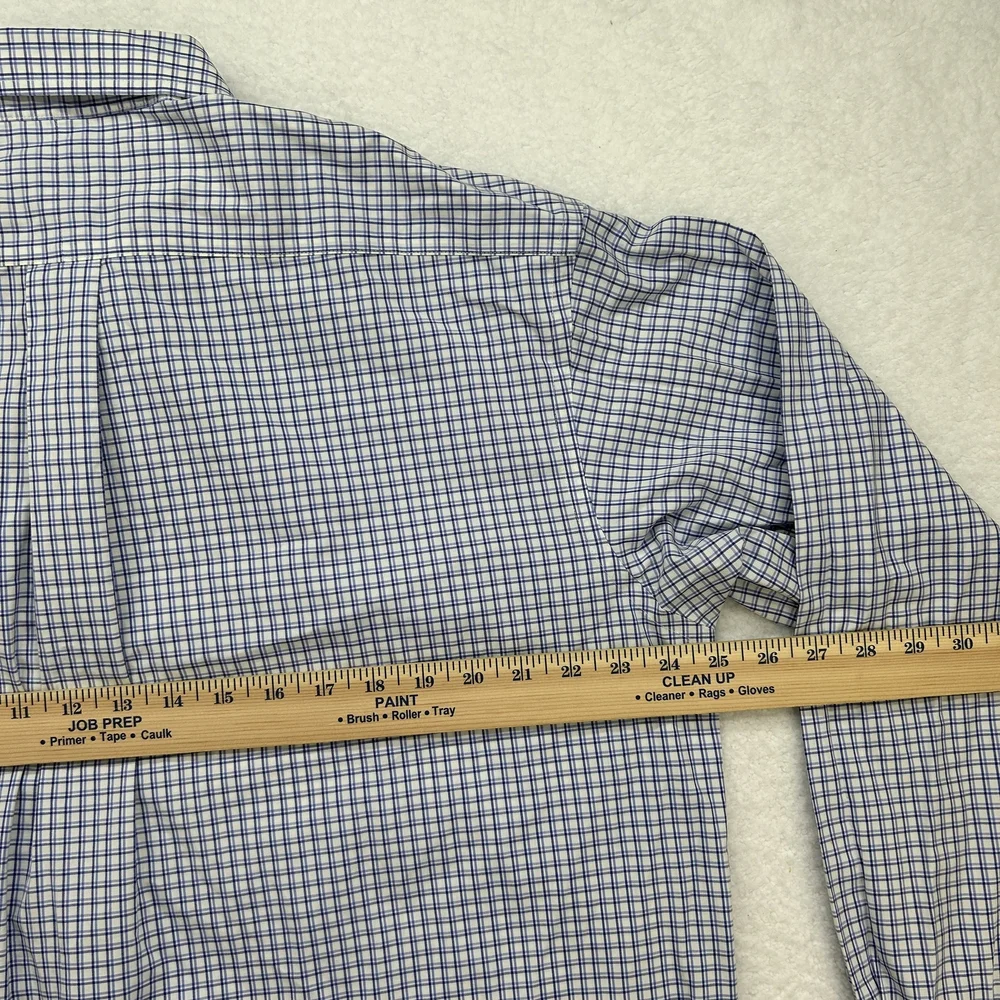 L.L.Bean Shirt Mens Large Regular Wrinkle Resistant Blue Plaid Button Down